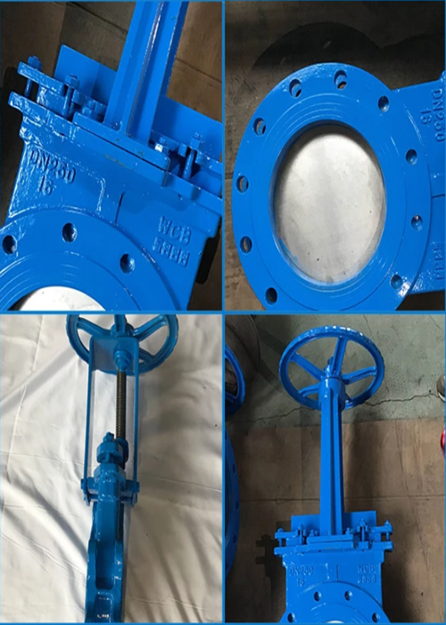 4 inch Wafer Type Knife Gate Valve Stainless Steel Wheel Handle