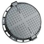 Round Black Manhole Cover , 600mm D400 Ductile Iron Cast Manhole Cover