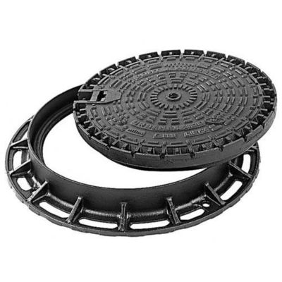 Black Round Cast Iron Manhole Cover D400 B125 Sand Casting Investment