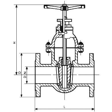 DN100 PN 10 And 16 Metal Seated Gate Valves Oval Body Cast Iron Inside Screw