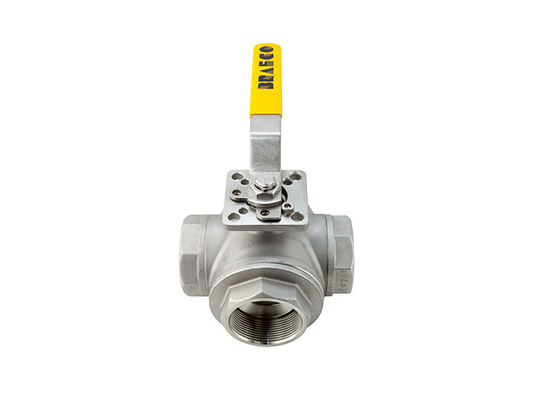 DN65 3 Way Stainless Steel Ball Valve , SS316 Reduced Port Ball Valve