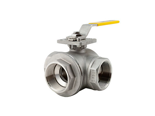 DN65 3 Way Stainless Steel Ball Valve , SS316 Reduced Port Ball Valve