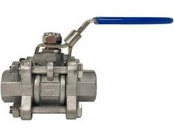 Dn40 Aisi 316l Pn16 3 Pieces Ball Valve Full Bore Npt Pdr 0.8 Seat En Standard