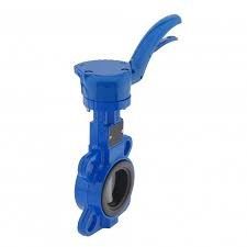 Butterfly Valve With Blue Trigger Handle Stainless Steel 304 Tri Clamp Clover