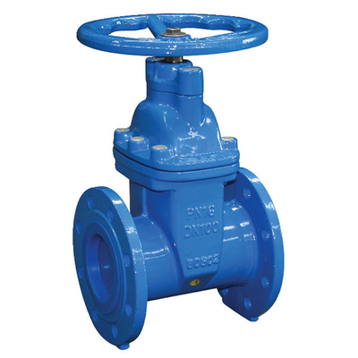 Cast Iron DN100 PN16 2 Way Flanged Gate Valve DIN Resilient Bolted Stem