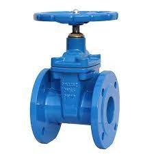 Cast Iron DN100 PN16 2 Way Flanged Gate Valve DIN Resilient Bolted Stem