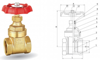 1-1/2&quot; 200 PSI FNPT End Low Lead Brass Gate Valve For Water Oil Or Air