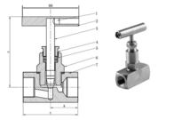 AISI 316 300 Bar 3/8&quot; DIN ISO Stainless Steel Needle Valve