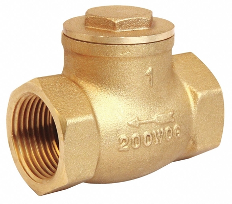 Check Valve 1/2 In Single Inline Swing Brass FNPT X FNPT