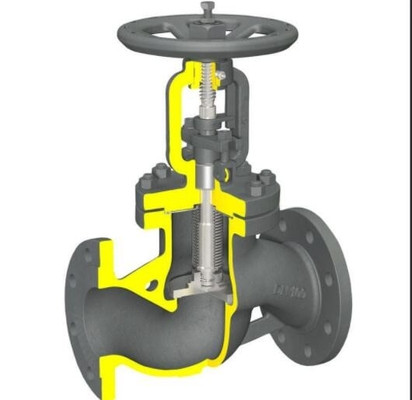 Pn16 Din Cast Steel Bellow Seal Stainless Steel Flange End Globe Valve