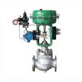 DN20 Diaphragm Actuated Control Valve 1.6Mpa Pneumatic 3 Way Flange Valve with Positioner