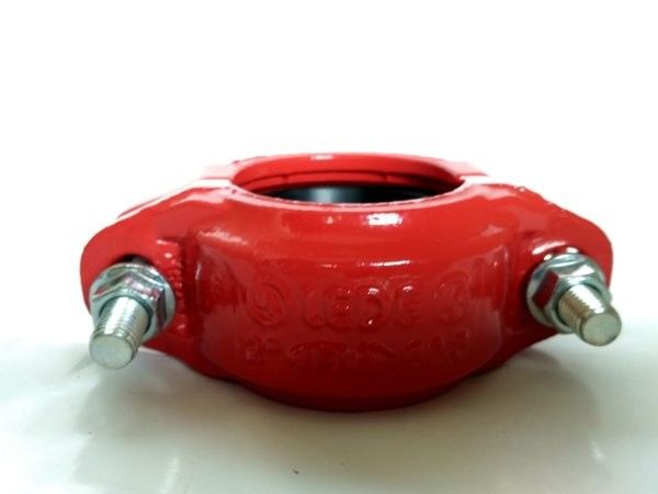 4 in Red Ductile Iron Coupling Grooved Painted Pipe Clamp