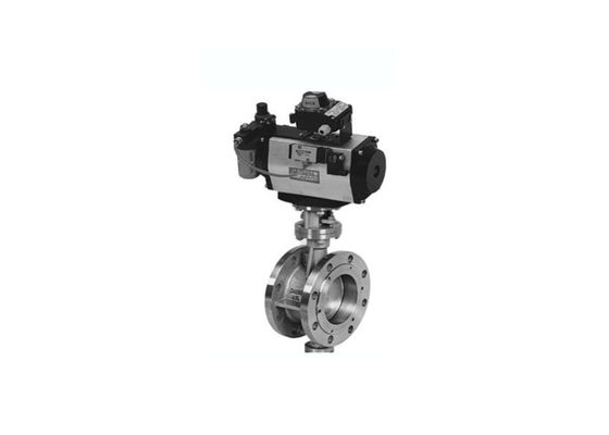 ANSI 150 Carbon Steel Pneumatic Actuated Butterfly Valve , Double Offset Butterfly Valve